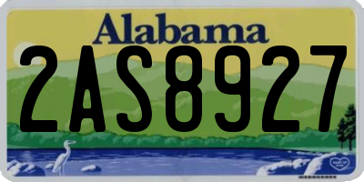 AL license plate 2AS8927