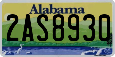 AL license plate 2AS8930