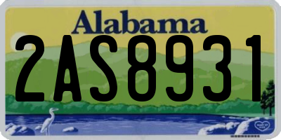 AL license plate 2AS8931