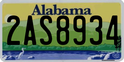 AL license plate 2AS8934