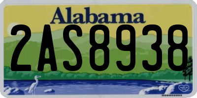 AL license plate 2AS8938
