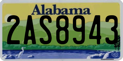 AL license plate 2AS8943