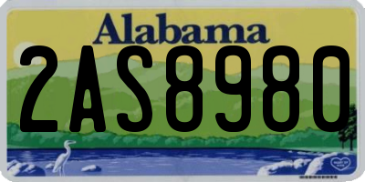 AL license plate 2AS8980