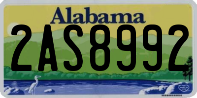 AL license plate 2AS8992