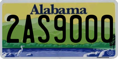 AL license plate 2AS9000