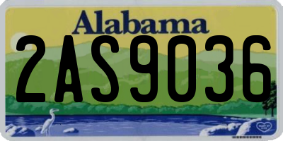 AL license plate 2AS9036
