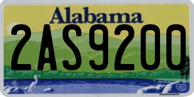 AL license plate 2AS9200