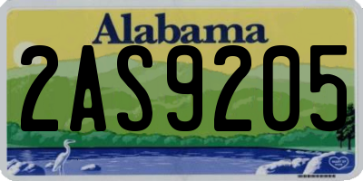 AL license plate 2AS9205