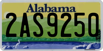 AL license plate 2AS9250