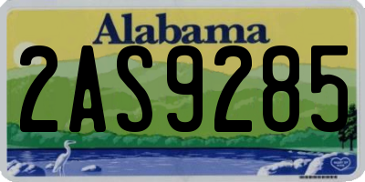 AL license plate 2AS9285