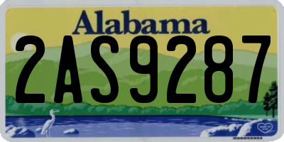 AL license plate 2AS9287
