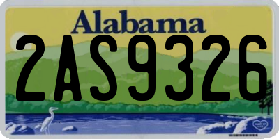 AL license plate 2AS9326