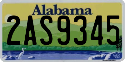 AL license plate 2AS9345