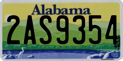 AL license plate 2AS9354