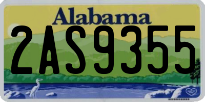 AL license plate 2AS9355