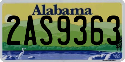 AL license plate 2AS9363