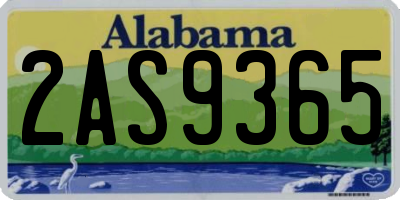 AL license plate 2AS9365