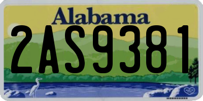 AL license plate 2AS9381