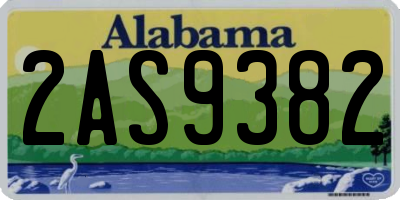 AL license plate 2AS9382