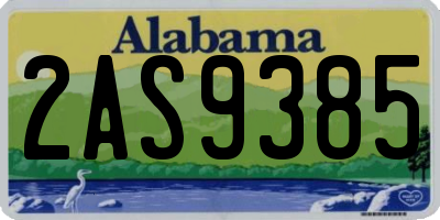 AL license plate 2AS9385