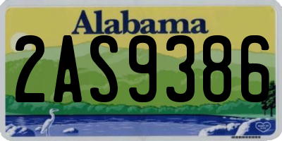 AL license plate 2AS9386
