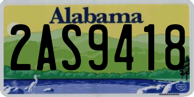AL license plate 2AS9418