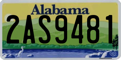 AL license plate 2AS9481