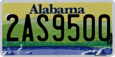 AL license plate 2AS9500