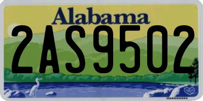 AL license plate 2AS9502