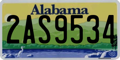 AL license plate 2AS9534