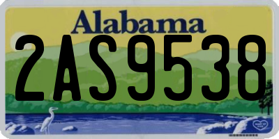 AL license plate 2AS9538