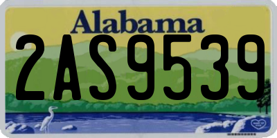AL license plate 2AS9539