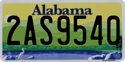 AL license plate 2AS9540