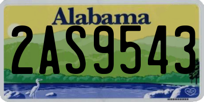 AL license plate 2AS9543