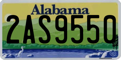 AL license plate 2AS9550