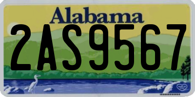AL license plate 2AS9567
