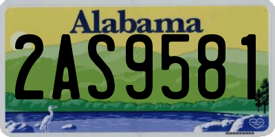 AL license plate 2AS9581