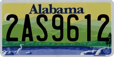 AL license plate 2AS9612