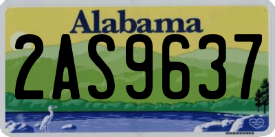 AL license plate 2AS9637