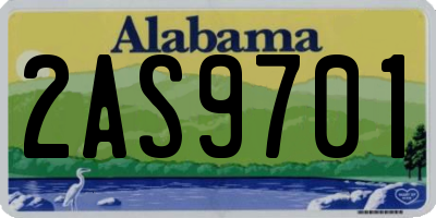 AL license plate 2AS9701