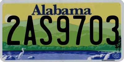 AL license plate 2AS9703