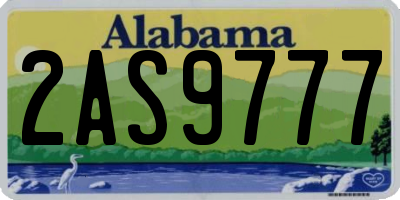 AL license plate 2AS9777