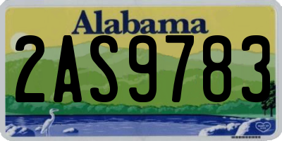 AL license plate 2AS9783