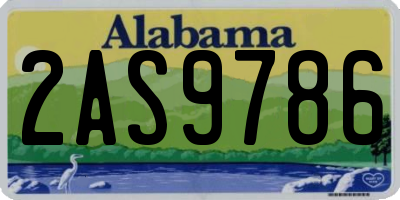 AL license plate 2AS9786