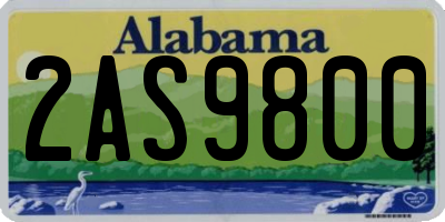 AL license plate 2AS9800