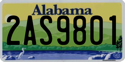 AL license plate 2AS9801
