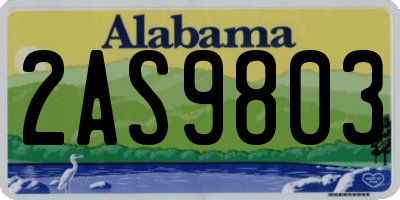 AL license plate 2AS9803