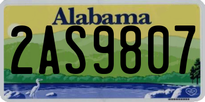 AL license plate 2AS9807