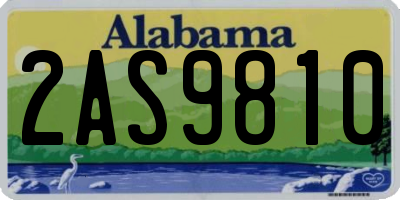 AL license plate 2AS9810