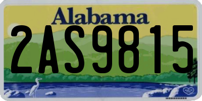 AL license plate 2AS9815